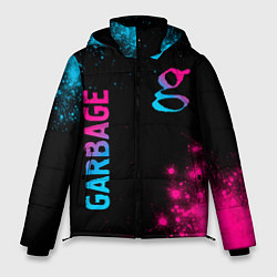 Куртка зимняя мужская Garbage - neon gradient: надпись, символ, цвет: 3D-черный