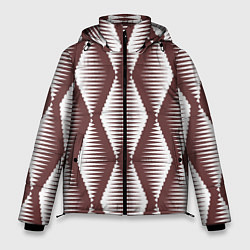 Куртка зимняя мужская Ромбы цвета кофе, цвет: 3D-черный