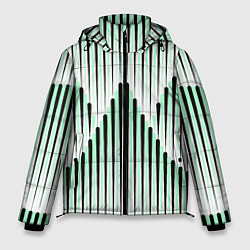 Куртка зимняя мужская Зеленый геометрический круглый узор, цвет: 3D-красный