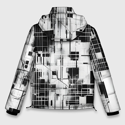 Мужская зимняя куртка Кибер Сетка гранж / 3D-Светло-серый – фото 2