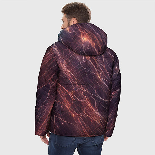 Мужская зимняя куртка Молнии киберпанк / 3D-Светло-серый – фото 4