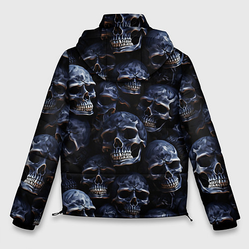 Мужская зимняя куртка Черные металлические черепа / 3D-Черный – фото 2