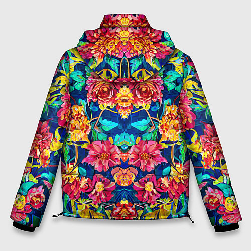 Мужская зимняя куртка Зеркальный цветочный паттерн - мода / 3D-Черный – фото 2