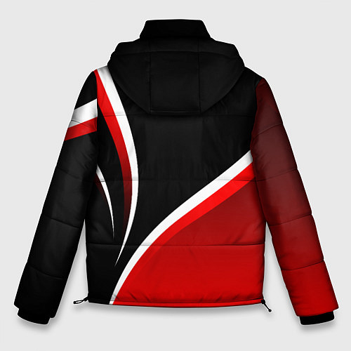 Мужская зимняя куртка Кавасаки - красные волны / 3D-Черный – фото 2