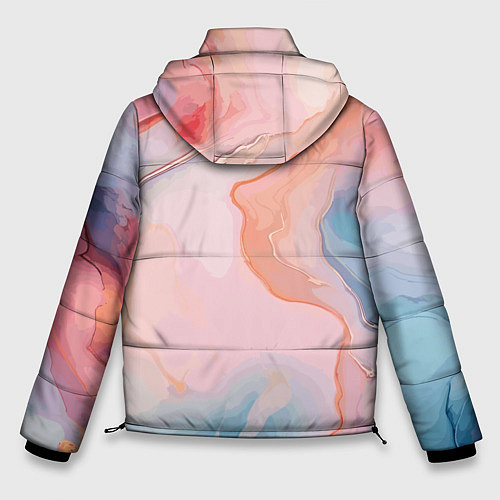 Мужская зимняя куртка Розовый рассвет абстрактный узор / 3D-Черный – фото 2