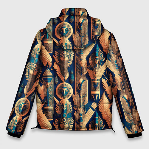 Мужская зимняя куртка Золотые узоры Египта и Рима / 3D-Черный – фото 2