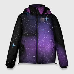 Куртка зимняя мужская Фон космоса звёздное небо, цвет: 3D-светло-серый