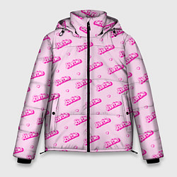 Куртка зимняя мужская Паттерн - Барби и сердечки, цвет: 3D-черный