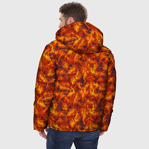 Мужская зимняя куртка Огненный узор / 3D-Светло-серый – фото 4