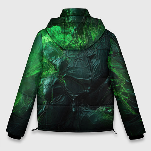Мужская зимняя куртка Зеленая объемная текстура / 3D-Черный – фото 2