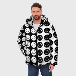 Куртка зимняя мужская Smiley black and white, цвет: 3D-черный — фото 2