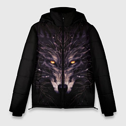 Куртка зимняя мужская Волк в кромешной темноте, цвет: 3D-черный
