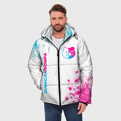 Куртка зимняя мужская Danganronpa neon gradient style: надпись, символ, цвет: 3D-черный — фото 2