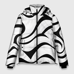Куртка зимняя мужская Анималистическая абстракция зебры, цвет: 3D-красный