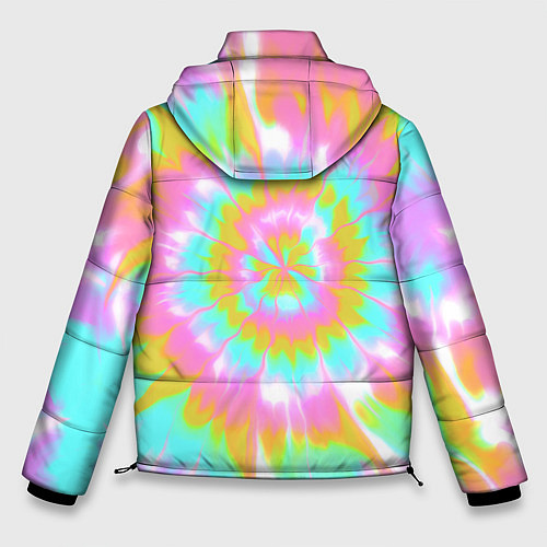 Мужская зимняя куртка Tie-Dye кислотный в стиле барби / 3D-Светло-серый – фото 2