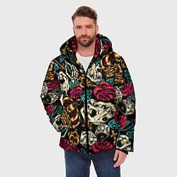 Куртка зимняя мужская A pattern for a hipster, цвет: 3D-черный — фото 2
