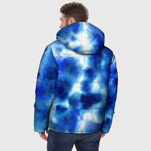 Мужская зимняя куртка Акварельные абстрактные пятна напоминающие космос / 3D-Светло-серый – фото 4