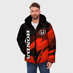 Куртка зимняя мужская Honda - красная абстракция, цвет: 3D-светло-серый — фото 2
