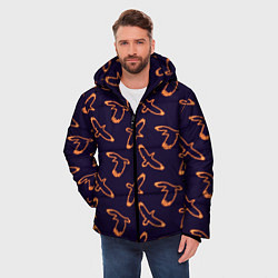 Куртка зимняя мужская Вороны неон, цвет: 3D-черный — фото 2