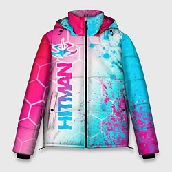 Мужская зимняя куртка Hitman neon gradient style: по-вертикали