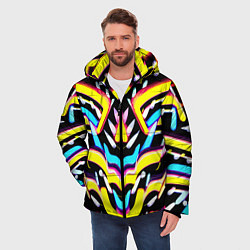 Куртка зимняя мужская Abstract mirrow pattern - neural network, цвет: 3D-светло-серый — фото 2