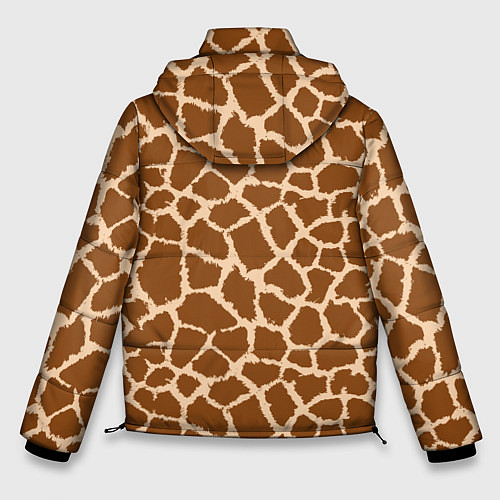 Мужская зимняя куртка Кожа жирафа - giraffe / 3D-Черный – фото 2