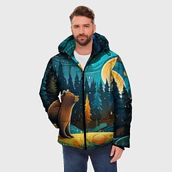 Куртка зимняя мужская Хозяин тайги: медведь в лесу, цвет: 3D-черный — фото 2