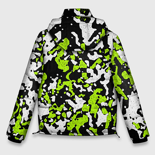 Мужская зимняя куртка Абстракция чёрно-зелёная / 3D-Черный – фото 2