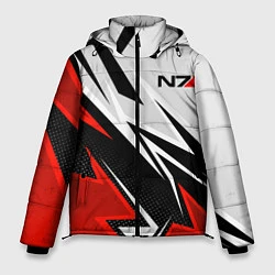 Куртка зимняя мужская N7 mass effect - white and red, цвет: 3D-светло-серый