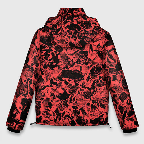 Мужская зимняя куртка Каменная текстура коралловый / 3D-Черный – фото 2
