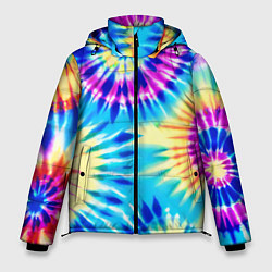 Куртка зимняя мужская Красочная композиция - тай-дай, цвет: 3D-светло-серый