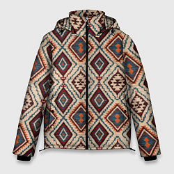 Куртка зимняя мужская Ковёр этнические узоры, цвет: 3D-черный