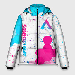 Мужская зимняя куртка Apex Legends neon gradient style вертикально