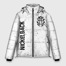 Куртка зимняя мужская Nickelback glitch на светлом фоне вертикально, цвет: 3D-черный