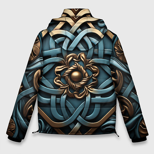 Мужская зимняя куртка Симметричный орнамент в кельтской стилистике / 3D-Черный – фото 2