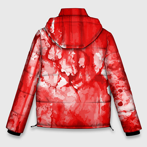 Мужская зимняя куртка Кровь на белом / 3D-Красный – фото 2