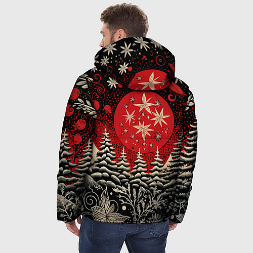 Мужская зимняя куртка Новогодний лес / 3D-Светло-серый – фото 4