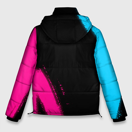 Мужская зимняя куртка Slipknot - neon gradient вертикально / 3D-Черный – фото 2