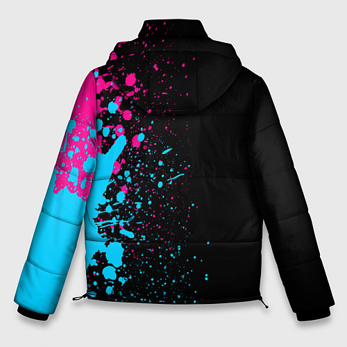 Мужская зимняя куртка AC DC - neon gradient по-вертикали / 3D-Черный – фото 2
