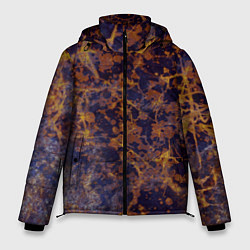 Куртка зимняя мужская Абстракция - анютины глазки, цвет: 3D-черный