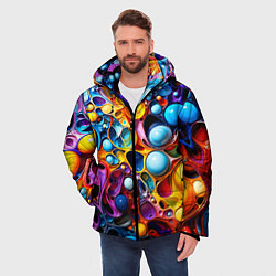 Куртка зимняя мужская Космическая фантазия, цвет: 3D-черный — фото 2