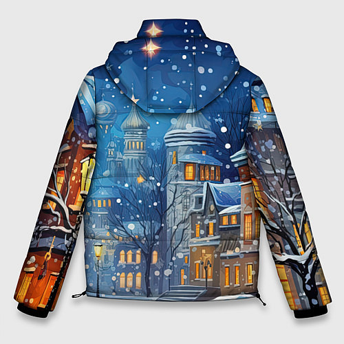Мужская зимняя куртка Новогоднее настроение город / 3D-Черный – фото 2