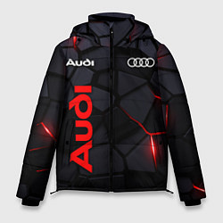 Куртка зимняя мужская Audi черные плиты с эффектом свечения, цвет: 3D-черный