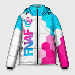 Куртка зимняя мужская FNAF neon gradient style по-вертикали, цвет: 3D-черный