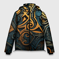 Куртка зимняя мужская Абстрактный узор в викингском стиле, цвет: 3D-светло-серый