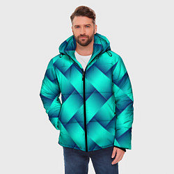 Куртка зимняя мужская Бирюзовое переплетение, цвет: 3D-красный — фото 2