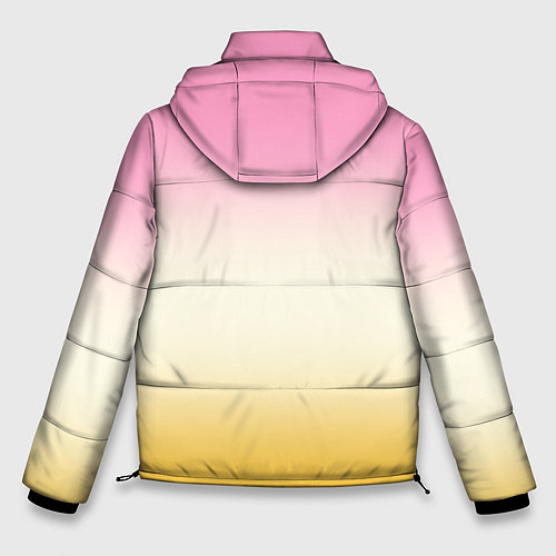 Мужская зимняя куртка Розовый бежевый желтый градиент / 3D-Черный – фото 2