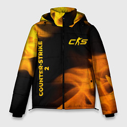 Куртка зимняя мужская Counter-Strike 2 - gold gradient вертикально, цвет: 3D-черный