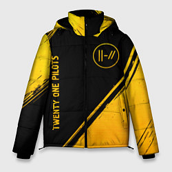 Мужская зимняя куртка Twenty One Pilots - gold gradient вертикально