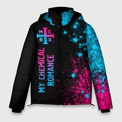 Куртка зимняя мужская My Chemical Romance - neon gradient по-вертикали, цвет: 3D-черный